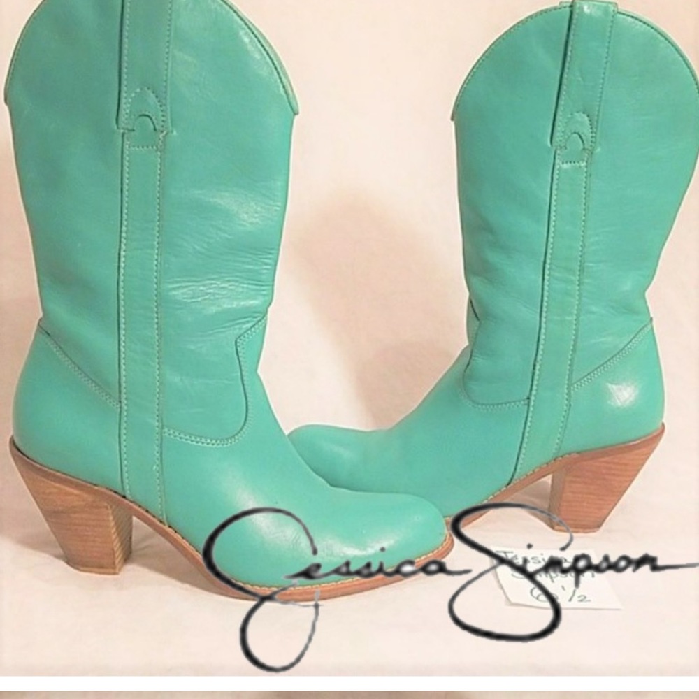IN SEARCH OF.. turquoise cowboy boots Jessica Simpson brand size 6.5 or 7